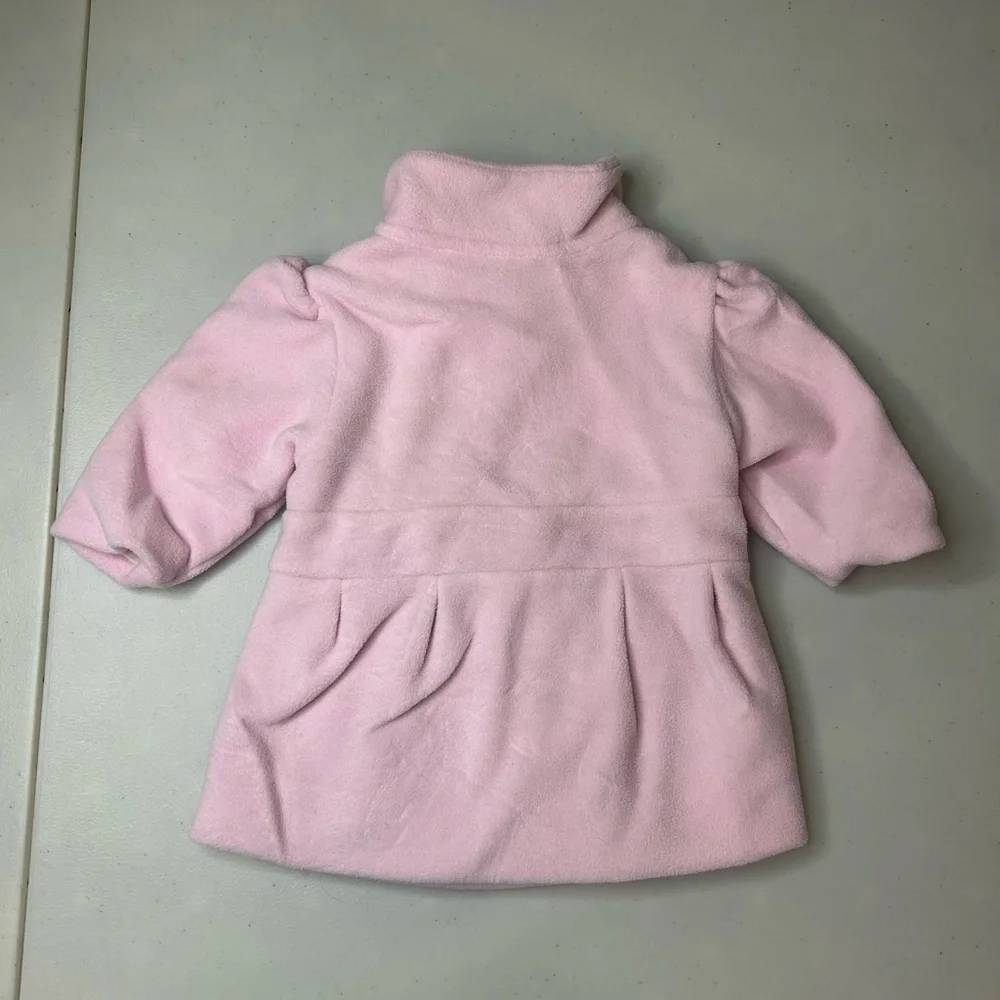 Starting Out Baby Girl Soft Pink Bow Polka Dot Lined Pea Coat‎ Sz 3 Months